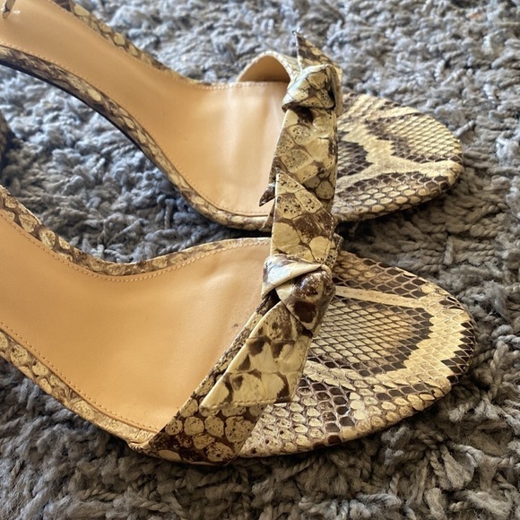Alexandre Birman Clarita Bow Python Block Heel Sandals Size 40 - Picture 6 of 14